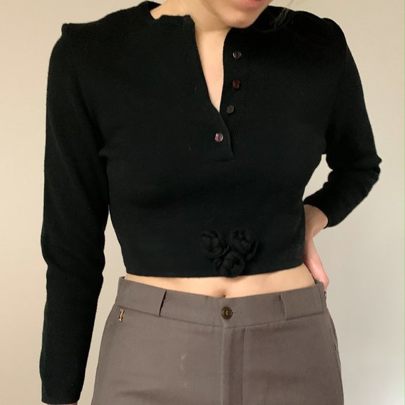 Vintage cropped black sweater - Picture 2 of 6